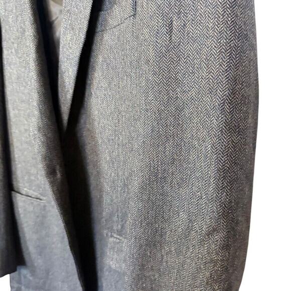 Jos A Bank Mens Herringbone Wool Olive Brown Suit Jacket Blazer 44XL Extra Long - Picture 9 of 16